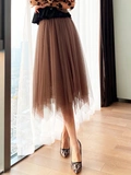 Осенняя юбка в складку, коллекция 2021, в корейском стиле, А-силуэт, длина миди