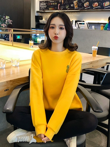 Tide, рыжая осенняя тонкая толстовка для школьников, в корейском стиле, коллекция 2021, круглый воротник