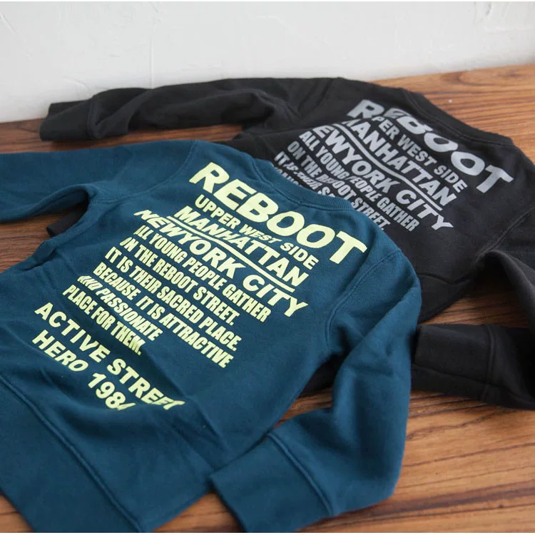 Betelli детская одежда A Daily Simple Original Boy Laser Colorful R Letter Round Neck Sweatshirt