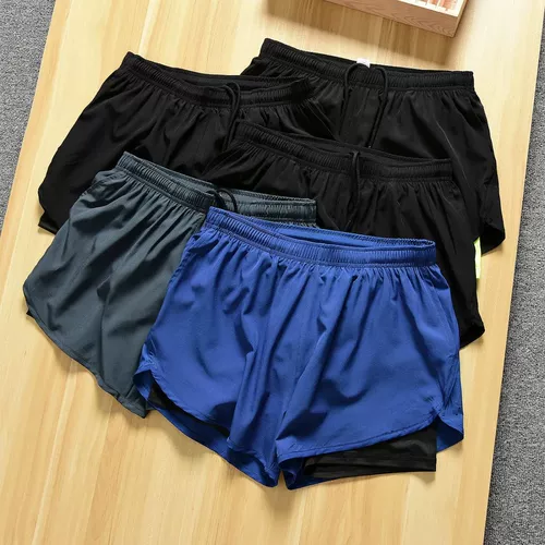 Светоотражающие шорты, быстросохнущие штаны, спортивные леггинсы с шортами для спортзала, комплект, для бега