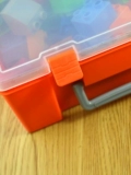 Портативный пластиковый ящик для хранения, учебные пособия, прозрачный конструктор, большая портативная коробка