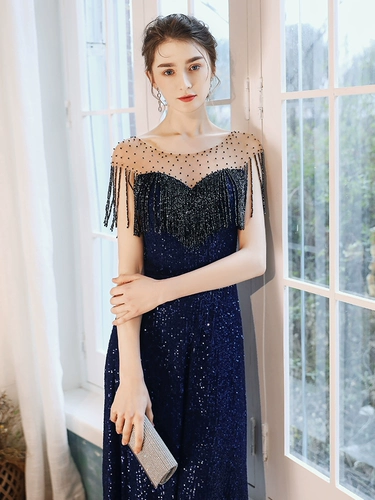 Вечернее платье, длинные блестки для ногтей, костюм для невесты, свадебное платье, 2020, новая коллекция, по фигуре