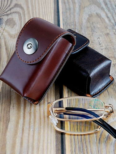 Очки коробки шесть -летняя магазин восемь цветной коробки для глаз Складка старая цветочная коробка Мужчины и женщины Портативная ПУ кора может носить ремень Старая цветочная коробка