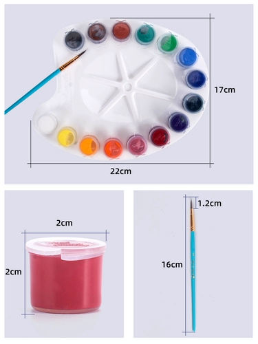 蒙玛特 Пигментированная гуашь, комплект, раскраска, детская художественная кисть для детского сада, 12 цветов, граффити, «сделай сам»