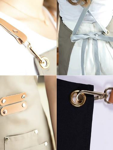 Джинсовый фартук для коммерческого использования, кофейный чай с молоком для работы, делается под заказ, с печатью вашего логотипа