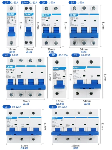Zhengtai Air Switch 63a пустой дом 2p Small Circuit Shrotector 1p Трехфазный 3 -фаза 3 Электрические затворы DZ47