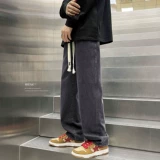 Весенние джинсы, модные штаны, США, осенние, свободный прямой крой