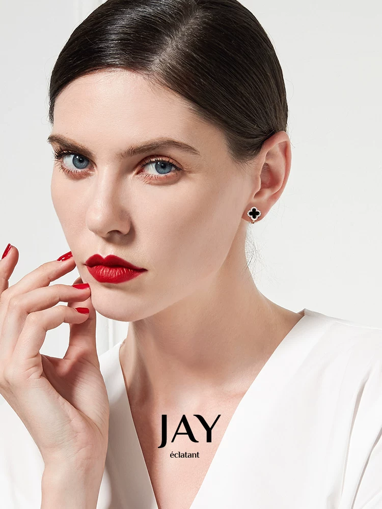 JAY серьги, клипсы для ушей, утончённые украшения, четырёхлистный клевер, подарок на день рождения