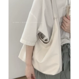 Серебряная летняя сумка через плечо, трендовая универсальная льняная сумка, вместительная и большая сумка на одно плечо, Южная Корея