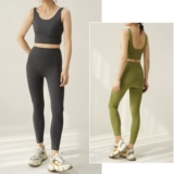 Леггинсы для спортзала, жилет, бюстгалтер, спортивный бюстгальтер, высокая талия