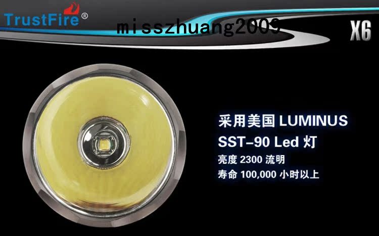 Đèn pin chiếu sáng tầm xa TrustFire18650 chính hãng có thể sạc lại đèn LED chiếu sáng ngoài trời ST-90 đèn sạc dự phòng khi mất điện