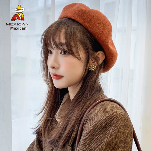 Демисезонная японская шапка, универсальный шерстяной берет, коллекция 2023