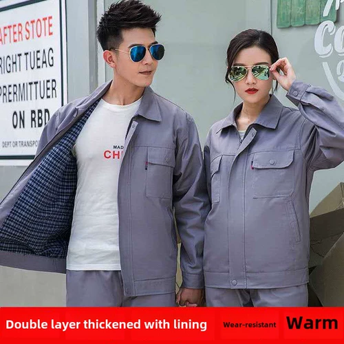 Мужской двухэтажный демисезонный износостойкий защищающий от холода комбинезон для работы