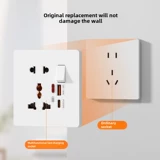 Многофункциональная британская розетка с переключателем типа C, порт для быстрой зарядки, интеллектуальная USB-скрытая розетка с пятью отверстиями, британский стандарт Гонконга