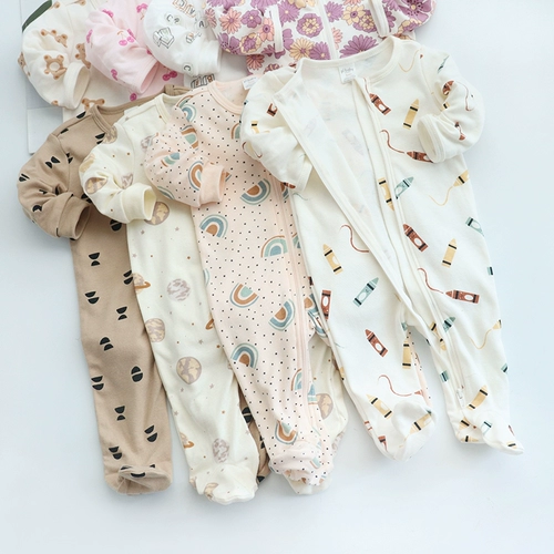 Пижама для новорожденных подходит для мужчин и женщин, осенний детский лонгслив для девочек, 0-9 мес.