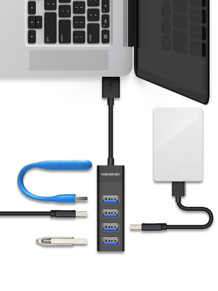 Юаньсинь компьютер внешний один из четырех usb3.0 разбрызгиватель расширять Многопортовый тип c интерфейс расширять Док убс настольный компьютер центр конвертер ups одна минута Четыре продление линии адаптер