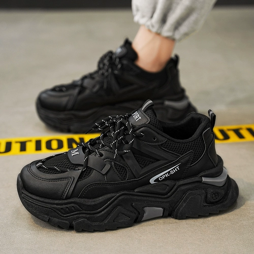 Утепленная высокая универсальная спортивная черная обувь для отдыха, изысканный стиль, для средней школы, для бега