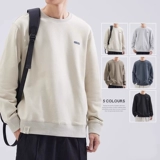 hansca重磅圆领加绒卫衣男2025新款秋冬加厚宽松保暖套头长袖上衣