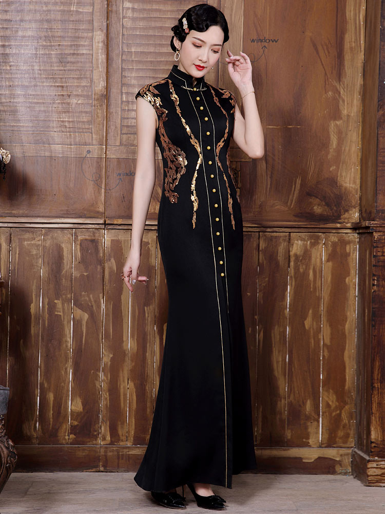 多丽琦 Summer cheongsam, long dress, 