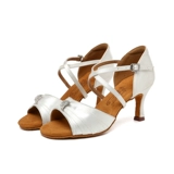 Sansha/Новые осенние белые туфли для латинских танцев на высоком каблуке для взрослых с ромбовидной пряжкой, профессиональные женские туфли для бальных танцев на мягкой подошве