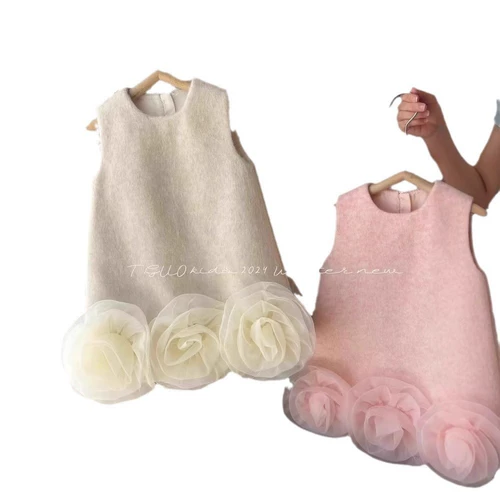 Детское демисезонное платье без рукавов для девочек, в стиле Шанель, подарок на день рождения, в цветочек