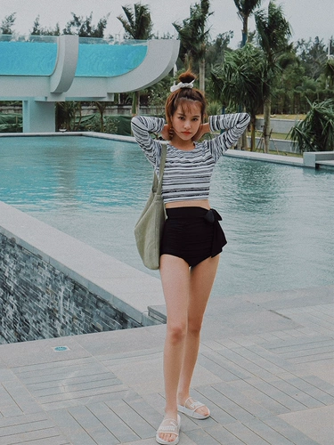 亦美珊 Модный раздельный купальник, лонгслив, сексуальный бюстгальтер пуш-ап, 2021 года, городской стиль, по фигуре