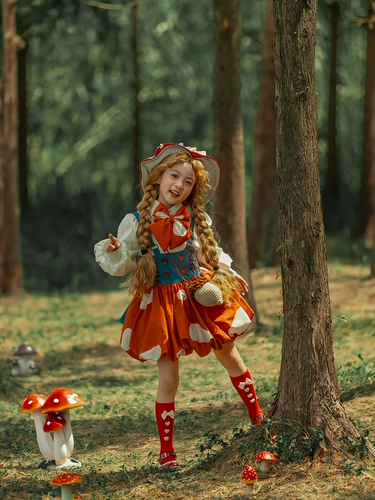 Красная шапочка, весенний детский наряд маленькой принцессы, стиль Лолита, косплей