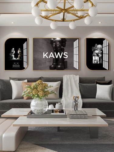 Декоративная роспись kaws, модная брендовая подвесная картина, современный светлый роскошный диван для гостиной, мультяшная кукла, популярная креативная фреска