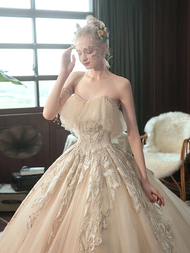 Топ без лямок для невесты, 2020, французский стиль, кружевное платье