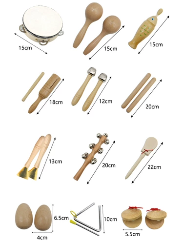 Ударные инструменты для детского сада, учебные пособия, маракас, бубен, комплект