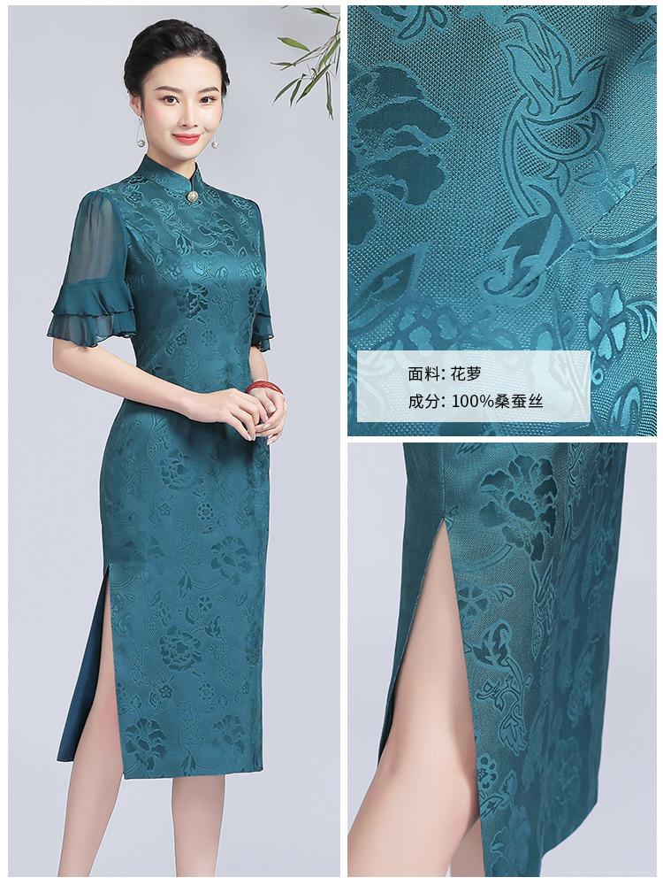 钱塘佳人 Silk lightweight elite summer cheongsam, 2021 years, light style