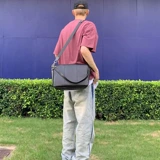 Трендовая минималистичная вместительная и большая сумка через плечо, ноутбук, сумка на одно плечо для отдыха, из натуральной кожи, в корейском стиле