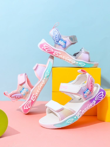 Летние нескользящие детские сандалии для принцессы, коллекция 2021, подходит для подростков, мягкая подошва