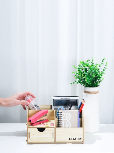 Деревянная вместительная и большая коробка для хранения для документов, канцтовары для школьников, папка, система хранения для ящиков, «сделай сам»