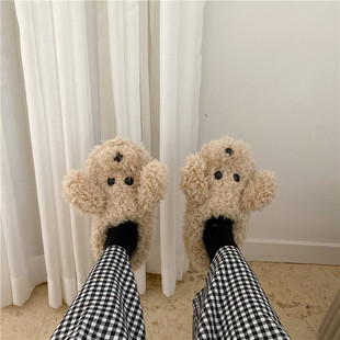 Cotton Slippers Women Thick Sole Winter Bag with Winter Plush Cute Cartoon Puppy Warm Confinement Shoes Home Indoor and Outdoor Wear