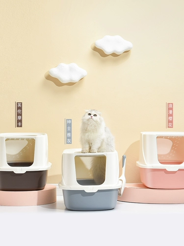 Полностью закрытый кошачий песчаный горшок -втип -тип анти -сплайсирующий душные горшки с дезодорантами большие крупные крупные сетевые туалетные принадлежности из красной кошки