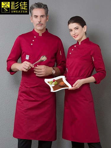 Шеф -повара Работа в одежде мужская осень и зимняя долго -гостиничный отель