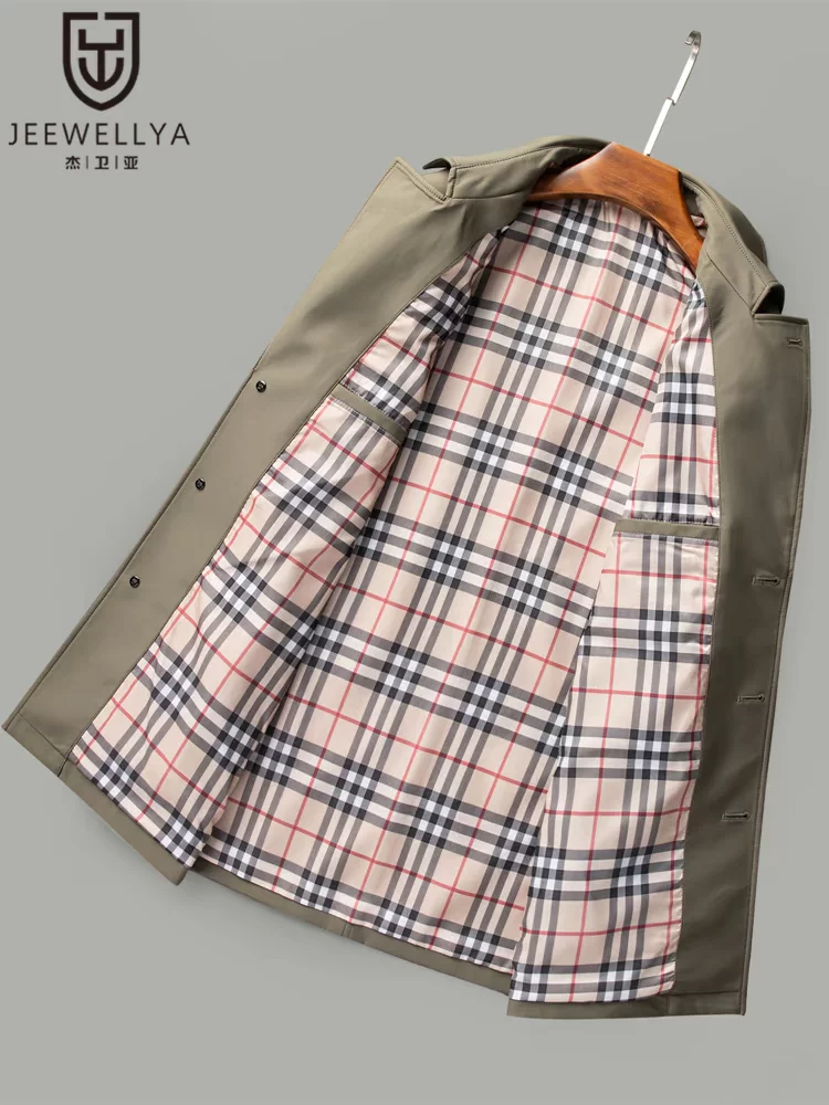 Мужское длинное trench coat для мальчиков, демисезонная приталенная ветронепроницаемая куртка для отдыха