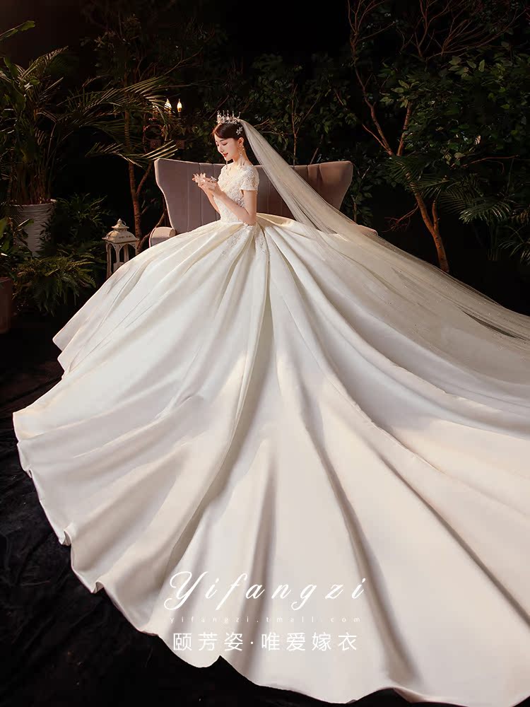 Wedding dress for princess for bride, french style, simple cut, suitable for teen Wedding dress for princess for bride, french style, simple cut, suitable for teen