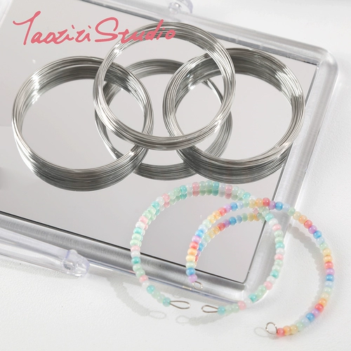 [Стальное кольцо с эффектом памяти] Стальное кольцо из стальной проволоки, бусины ручной работы «сделай сам», старое дерево, ручная цепочка, кольцо, воротник, упаковочный материал, аксессуары