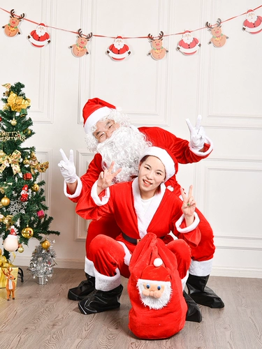 Бархатный рождественский костюм для пожилых людей для взрослых подходит для мужчин и женщин, комплект, для выступлений