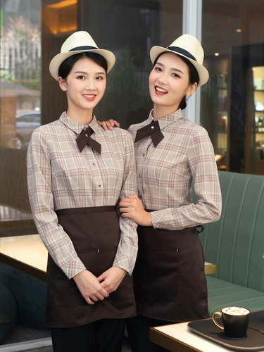 京橙 Флисовый кофейный комплект для работы для отеля, лонгслив