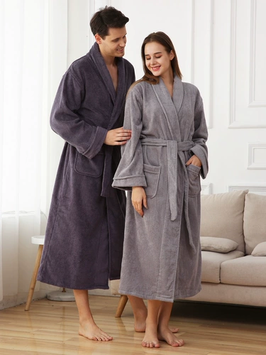 爱若舒 Банный халат, хлопковое полотенце, быстросохнущая хлопковая пижама подходит для мужчин и женщин для влюбленных, увеличенная толщина, хорошо впитывает воду