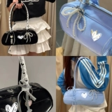 Корейская женская сумка-багет, балетка «сделай сам», милый крутой стильный трансформационный материал, глянцевая подвеска «Любовь», кружевная лента, жемчужная бабочка