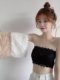 Bust anti-exposure tube top bra for small breasts gathered lace non-slip breathable thin invisible strapless inner chest wrap