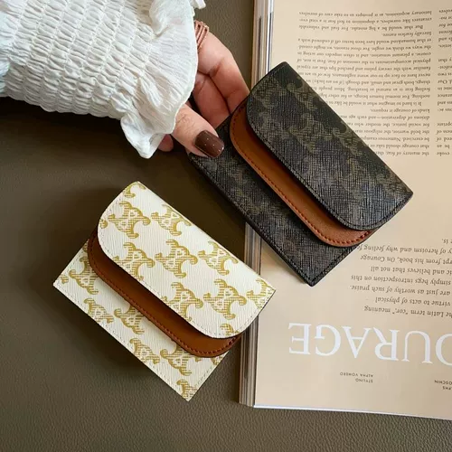 Компактный держатель для карт, новинка 2025 года, кошелек Триумфальная арка, женский высококачественный маленький держатель для карт с винтажным принтом, изысканный кожаный чехол для водительских прав