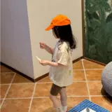 Летний комплект для отдыха, детская мультяшная футболка с коротким рукавом, штаны