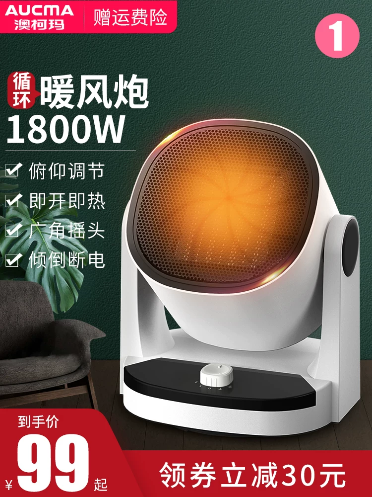 Портативный настольный обогреватель Aokma Speed Heat для дома, малого офиса, нагревания ванной, энергопотребление, спальня, небольшой стальной пушечный дизайн