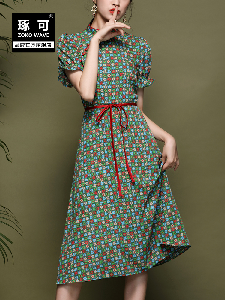 Lightweight cheongsam, summer shiffon retro dress for mother, 2021 years, light style