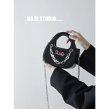 Демисезонная портативная черная сумка через плечо, премиум класс